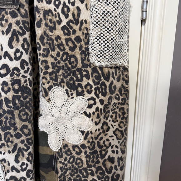 POL Leopard Print Patchwork Overalls - Picture 12 of 13